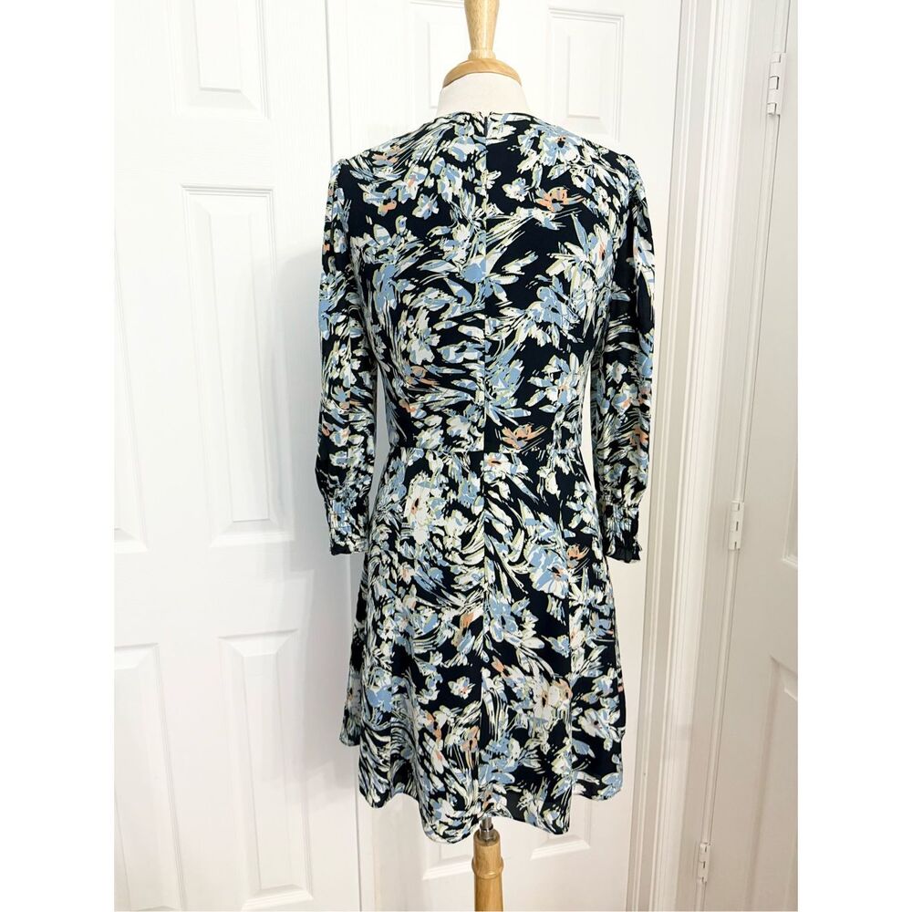 Reiss Multicolor Annie Floral Long Sleeve Fit &‎ Flare Mini A-Line Dress Size 8 - Picture 3 of 6